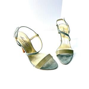 Kenneth Cole Suede Slingback Heels 7.5 Made in Spain Leather Sole